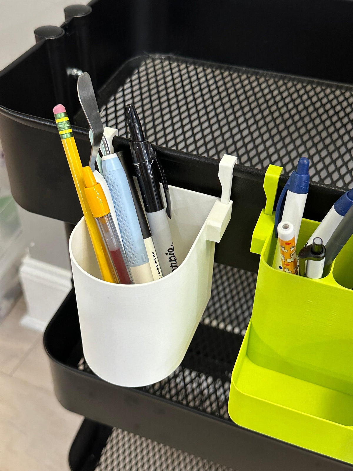 IKEA SKÅDIS Multi-Tier Shelf Bin - 3D Printed Tiered Organizer for Pegboards and Carts - Crafts and Sewing - 30+ Colors