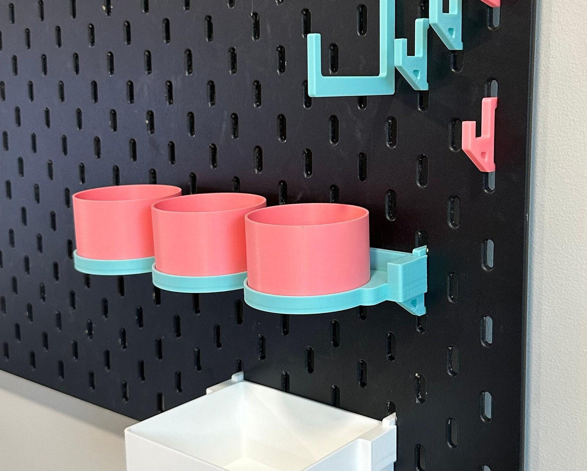 IKEA SKÅDIS Magnetic Snap-On Storage Cups - 3D Printed for Pegboards and Råskog Carts - Crafts, Sewing - 30+ Colors