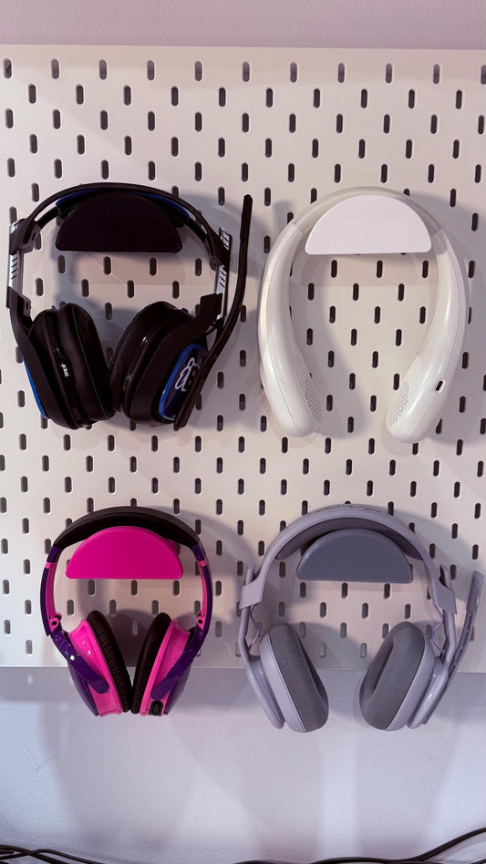 SKÅDIS Headset Holder - 3D Printed Wall Mount for Gaming Setup, Office, Headphones - Pegboard - 30+ Colors
