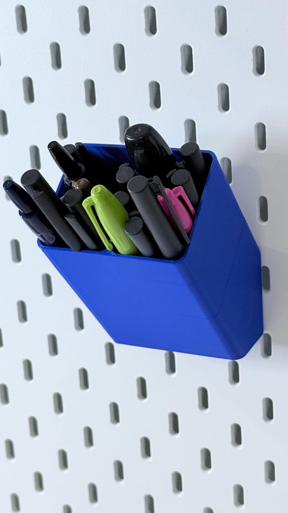 Slanted Pencil Container for IKEA SKÅDIS Pegboards - 3D Printed Pen and Marker Holder - Desk and Craft Room Organizer - 30+ Colors