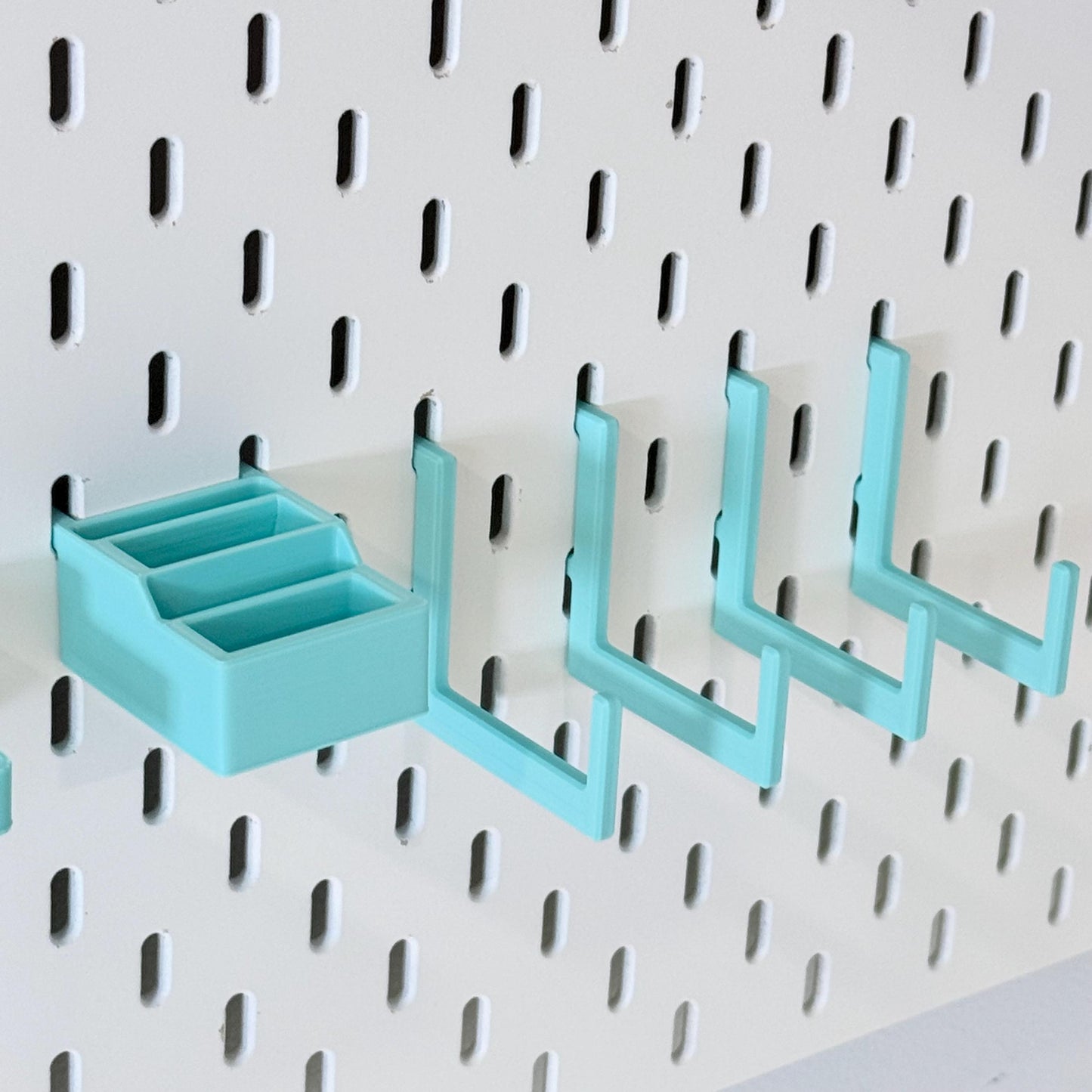 Game Console Dock Shelf for IKEA SKÅDIS Pegboard - 3D Printed Wall Mount with Mini Controller Holder - 30+ Colors