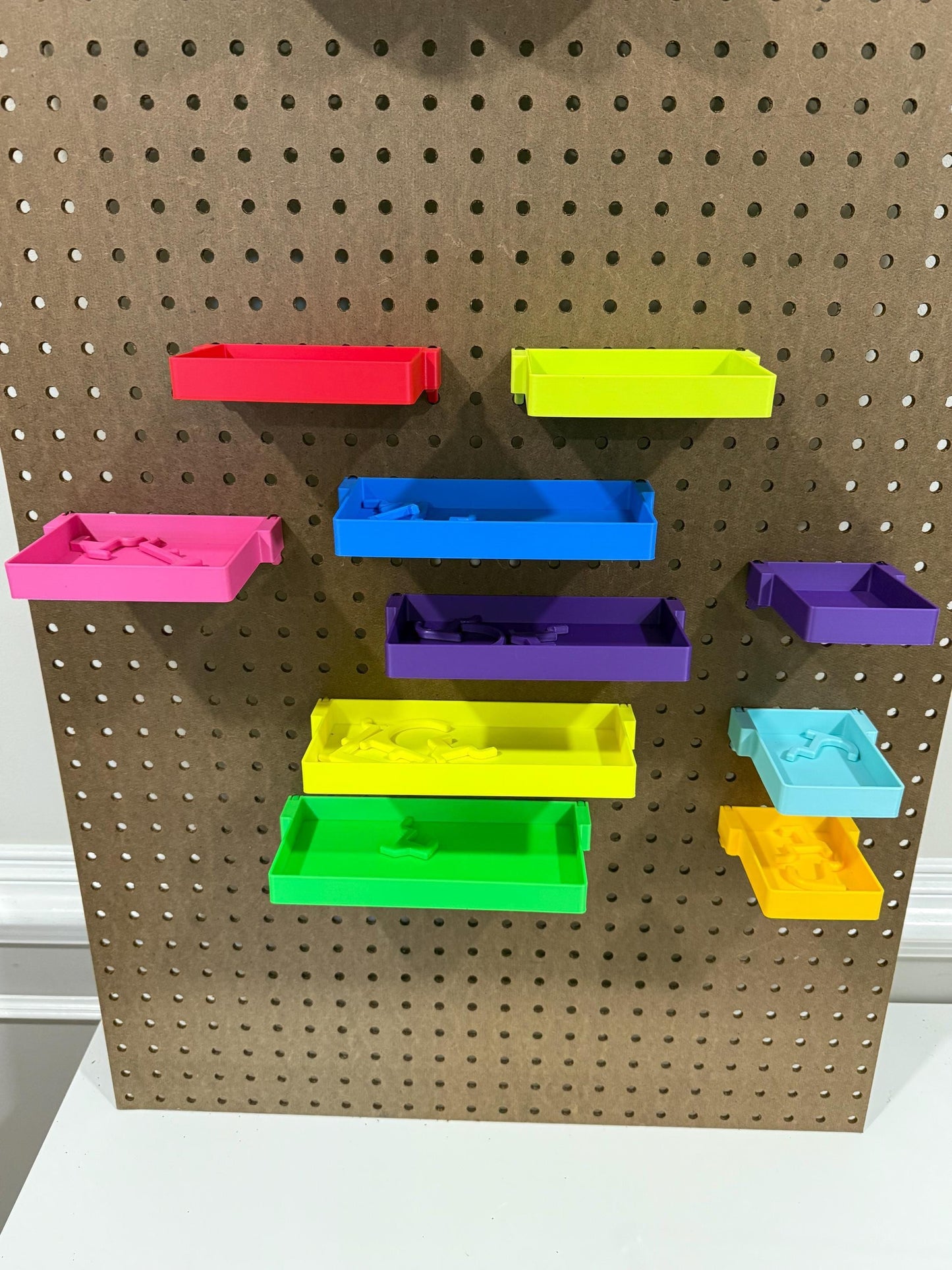 Pegboard Shelves for Standard 1/4" Holes - 3D Printed Custom Sizes & Colors - Tool, Craft Room and Garage Organizer - 30+ Colors