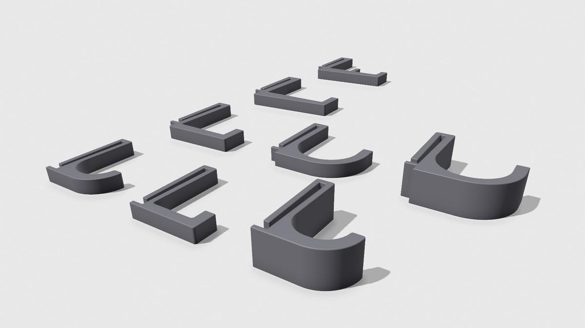 NISSAFORS Cart Hooks - 3D Printed in Small, Medium, Large + J-Style for Office, Crafts, Sewing - 30+ Colors