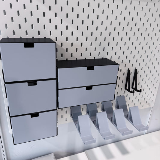 IKEA SKÅDIS Pegboard Drawers - Modular Stackable Storage Organizer - Custom Sizes & Colors - 3D Printed - 30+ Colors