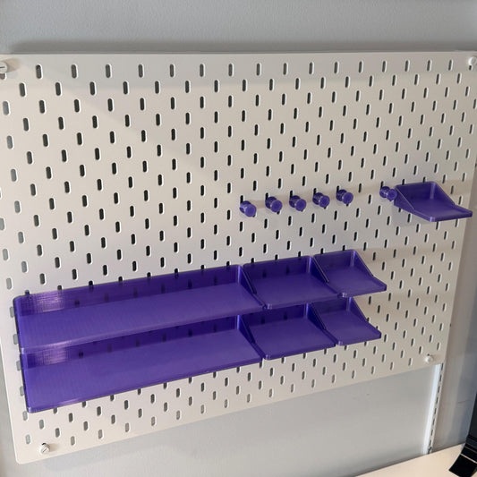 SKÅDIS Pegboard Shelf with Built-In Hooks - 3D Printed One-Piece Clean-Fit Design - 7 Sizes, 2 Depths - 30+ Colors