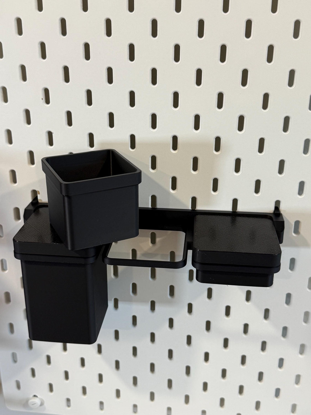 IKEA SKÅDIS 3-Bin Organizer for Pegboard or Råskog Cart - 3D Printed Drop-In Removable Bins - Crafts, Sewing - 30+ Colors