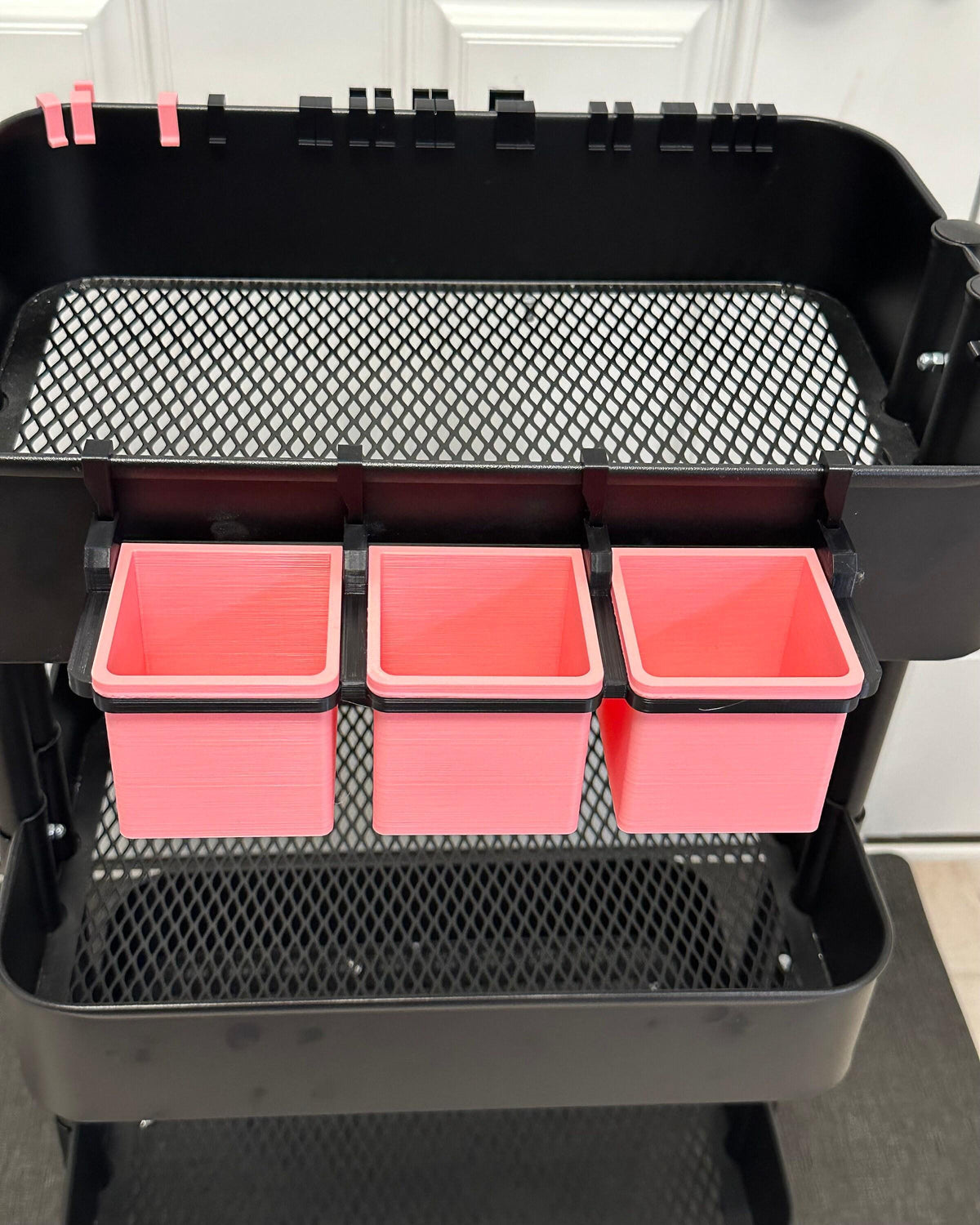 IKEA SKÅDIS 3-Bin Organizer for Pegboard or Råskog Cart - 3D Printed Drop-In Removable Bins - Crafts, Sewing - 30+ Colors