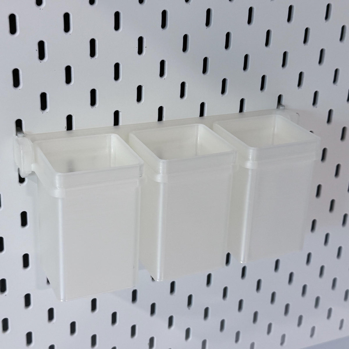 IKEA SKÅDIS 3-Bin Organizer for Pegboard or Råskog Cart - 3D Printed Drop-In Removable Bins - Crafts, Sewing - 30+ Colors