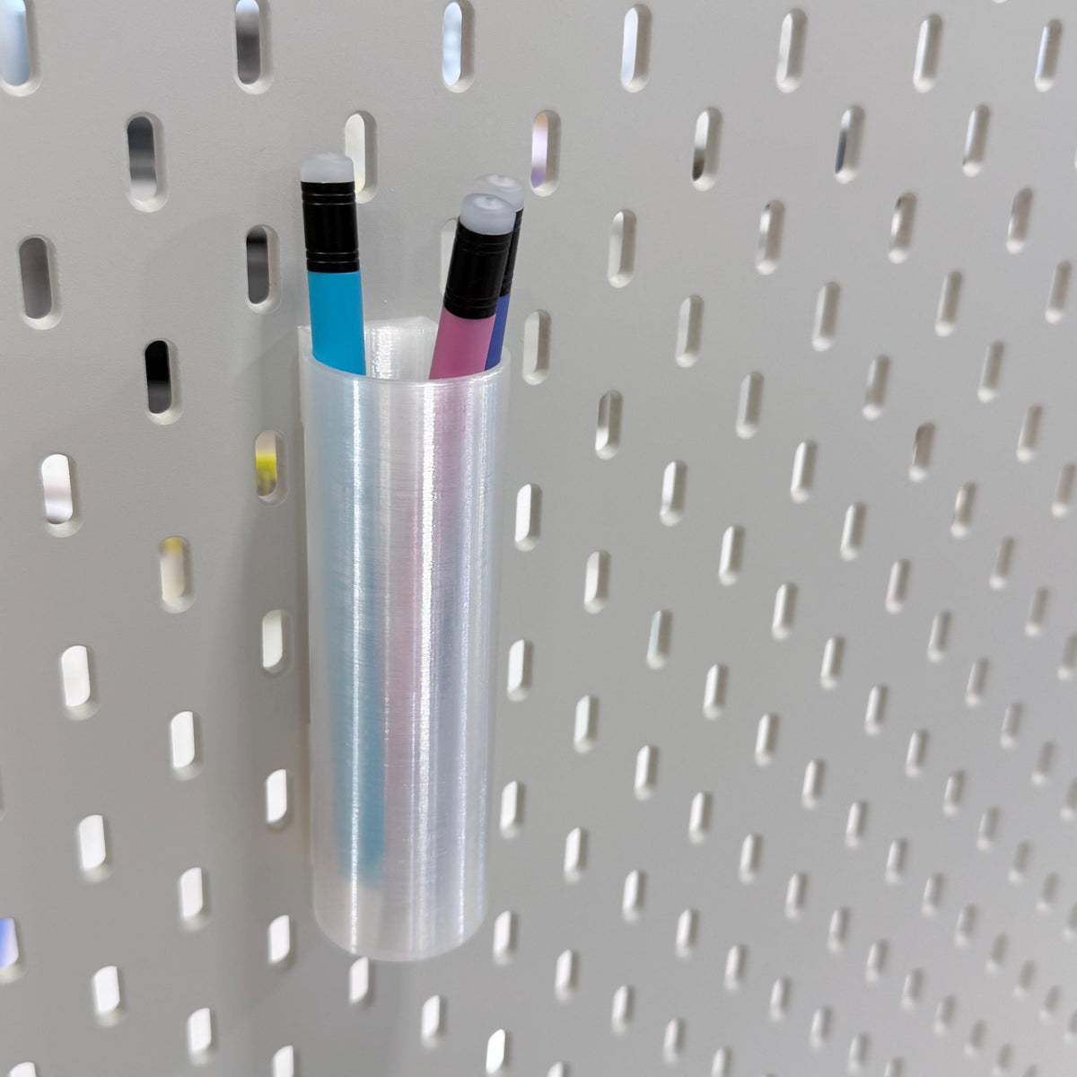 Modular Desk Storage Tubes for IKEA SKÅDIS - 3D Printed Pegboard Pen, Brush, Tool Holder - 30+ Colors