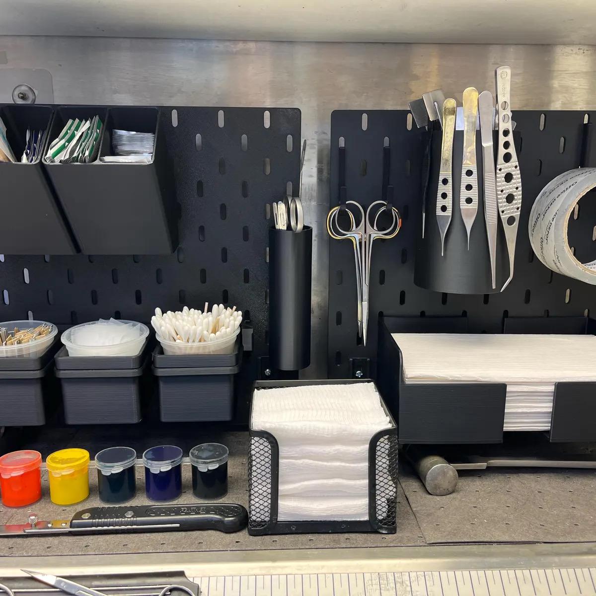 Modular Desk Storage Tubes for IKEA SKÅDIS - 3D Printed Pegboard Pen, Brush, Tool Holder - 30+ Colors