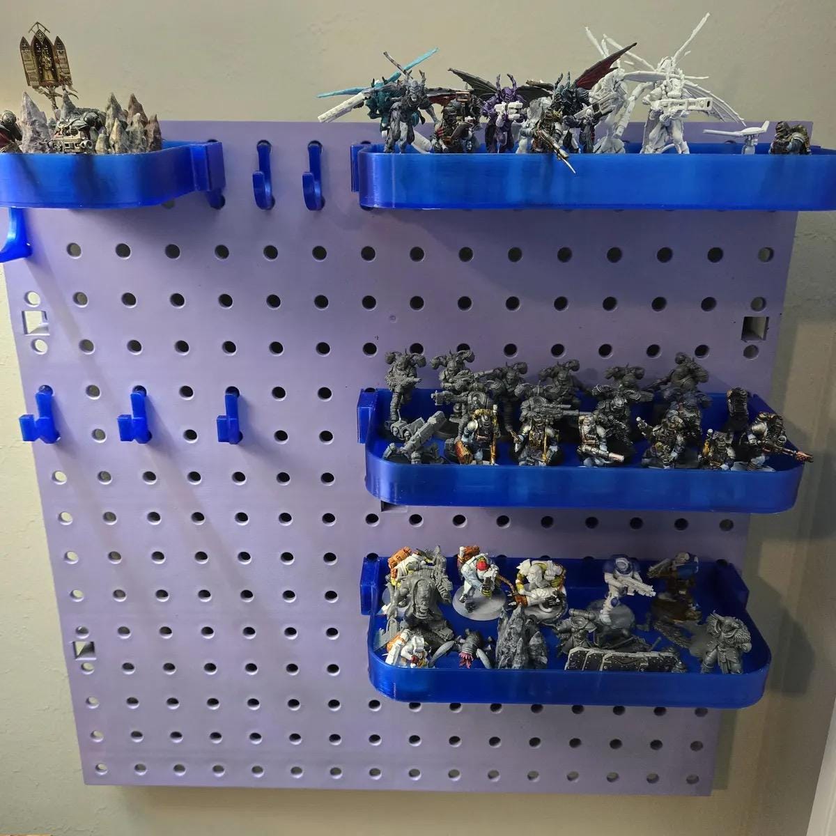Pegboard Shelves for Standard 1/4" Holes - 3D Printed Custom Sizes & Colors - Tool, Craft Room and Garage Organizer - 30+ Colors