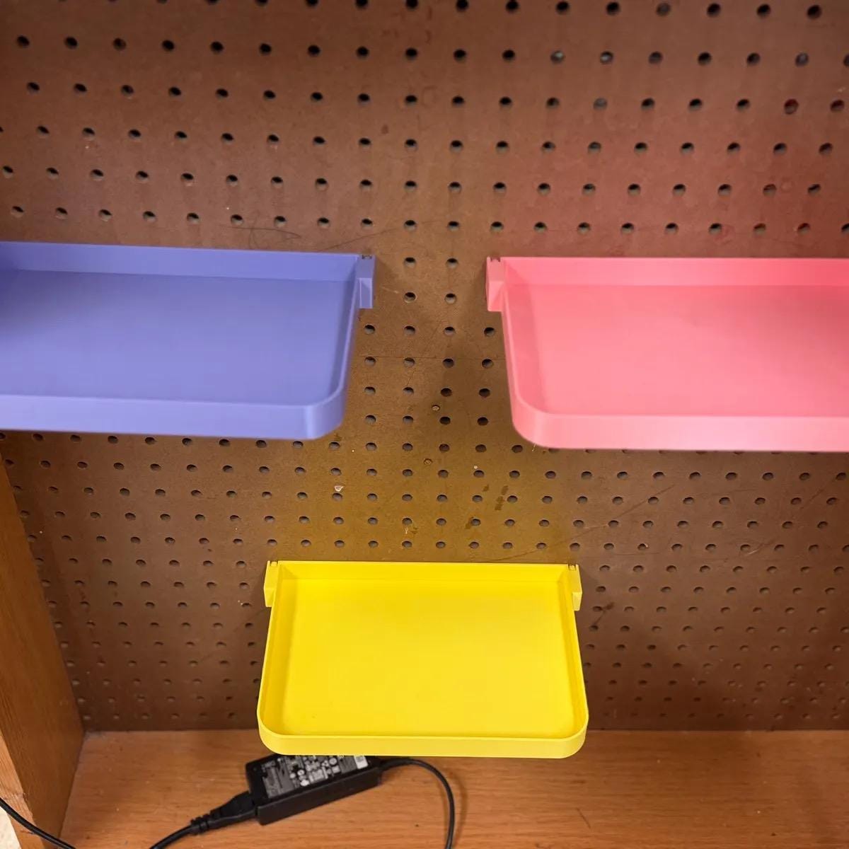 Pegboard Shelves for Standard 1/4" Holes - 3D Printed Custom Sizes & Colors - Tool, Craft Room and Garage Organizer - 30+ Colors