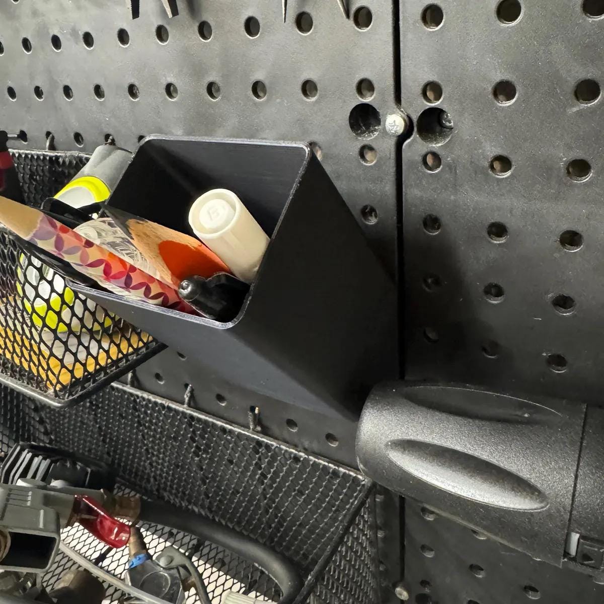 Pegboard Slanted Pencil Holder – Multiple Sizes – Open Style – 3D Printed Organizer – 30+ Colors