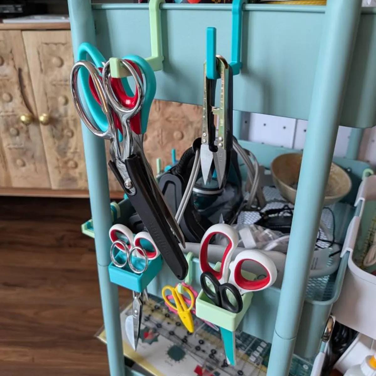 RÅSKOG Cart Scissor and Tool Holder - 3D Printed Slanted Organizer for Crafts, Sewing, Quilting - 30+ Colors