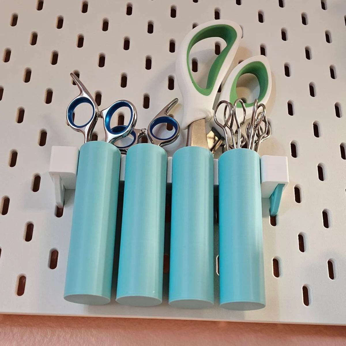 SKÅDIS Pegboard Storage Tube Organizer - 3D Printed Multi-Tube Holder for Pens, Brushes, Tools - Råskog Cart - 30+ Colors
