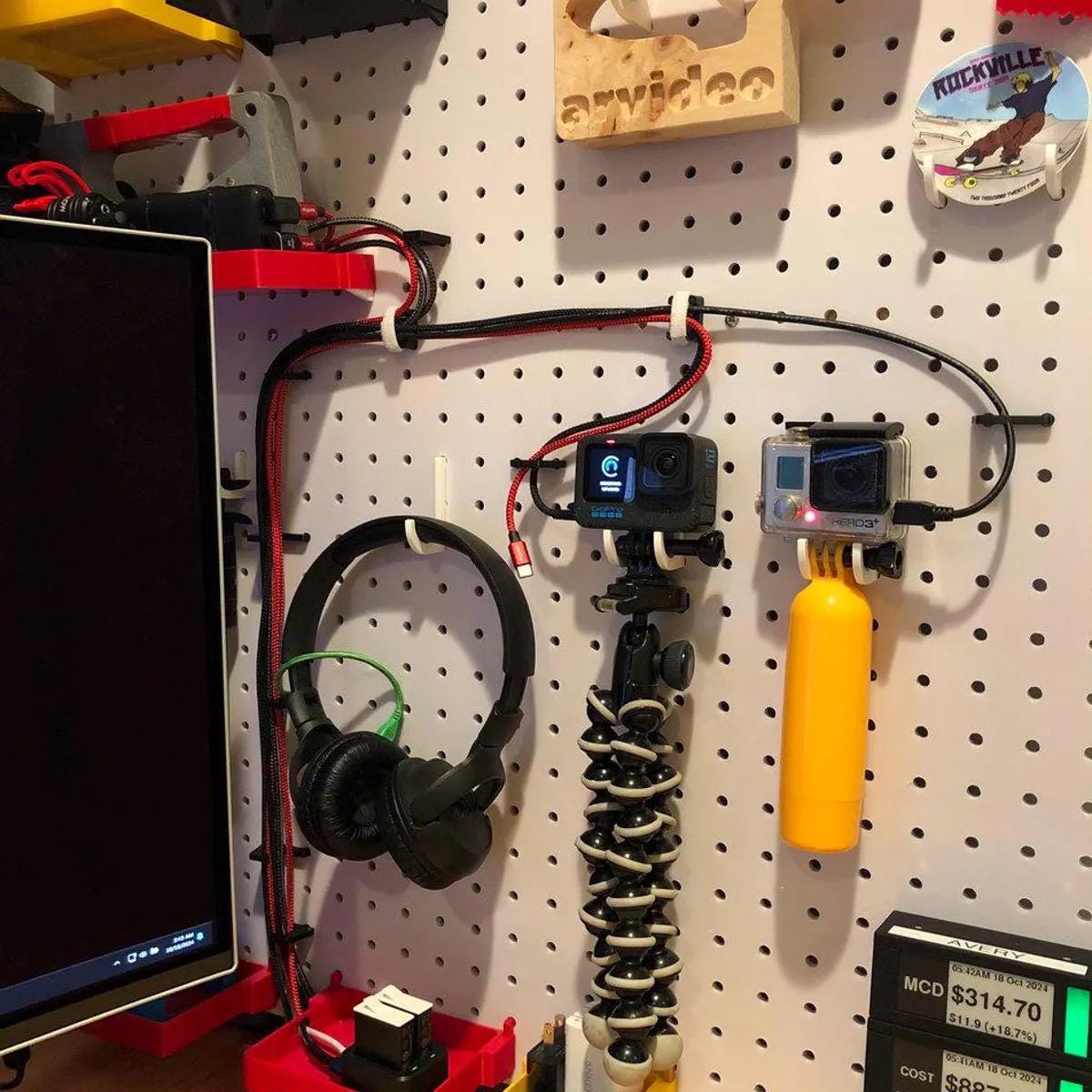 Pegboard Hooks: Multi-Purpose Durable Office, Craft Room, Kitchen Organizer - 3D Printed