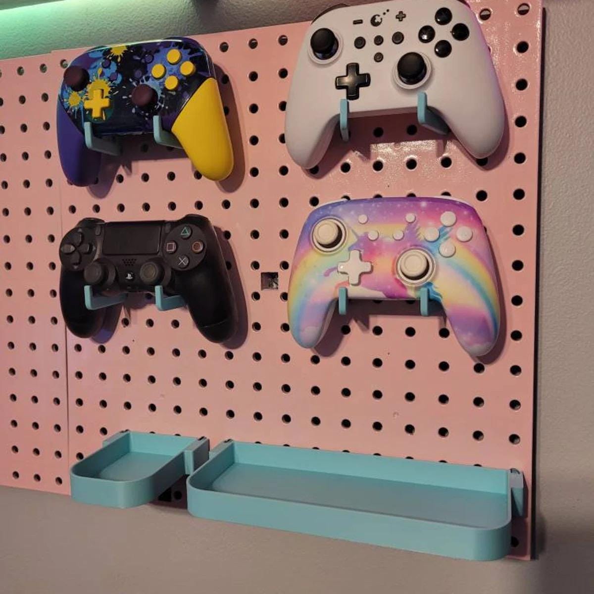 Pegboard Shelves for Standard 1/4" Holes - 3D Printed Custom Sizes & Colors - Tool, Craft Room and Garage Organizer - 30+ Colors