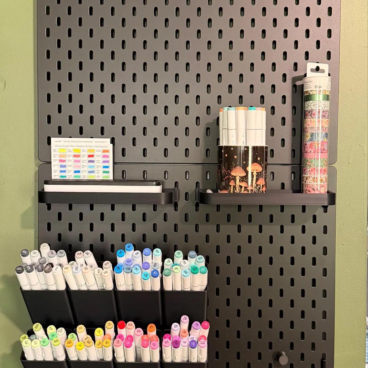 Slanted Pencil Container for IKEA SKÅDIS Pegboards - 3D Printed Pen and Marker Holder - Desk and Craft Room Organizer - 30+ Colors