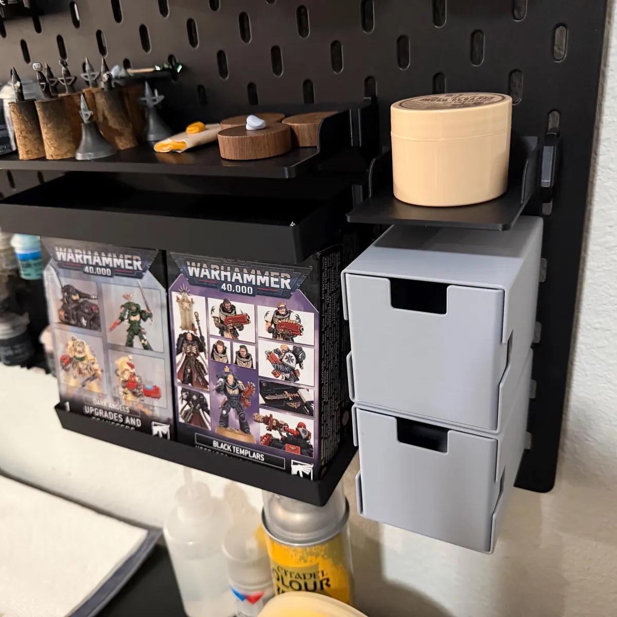 IKEA SKÅDIS Pegboard Drawers - Modular Stackable Storage Organizer - Custom Sizes & Colors - 3D Printed - 30+ Colors