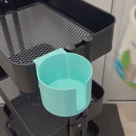 Cup and Mug holder for the IKEA RASKOG Utility Cart, 2 sizes, 30+ colors