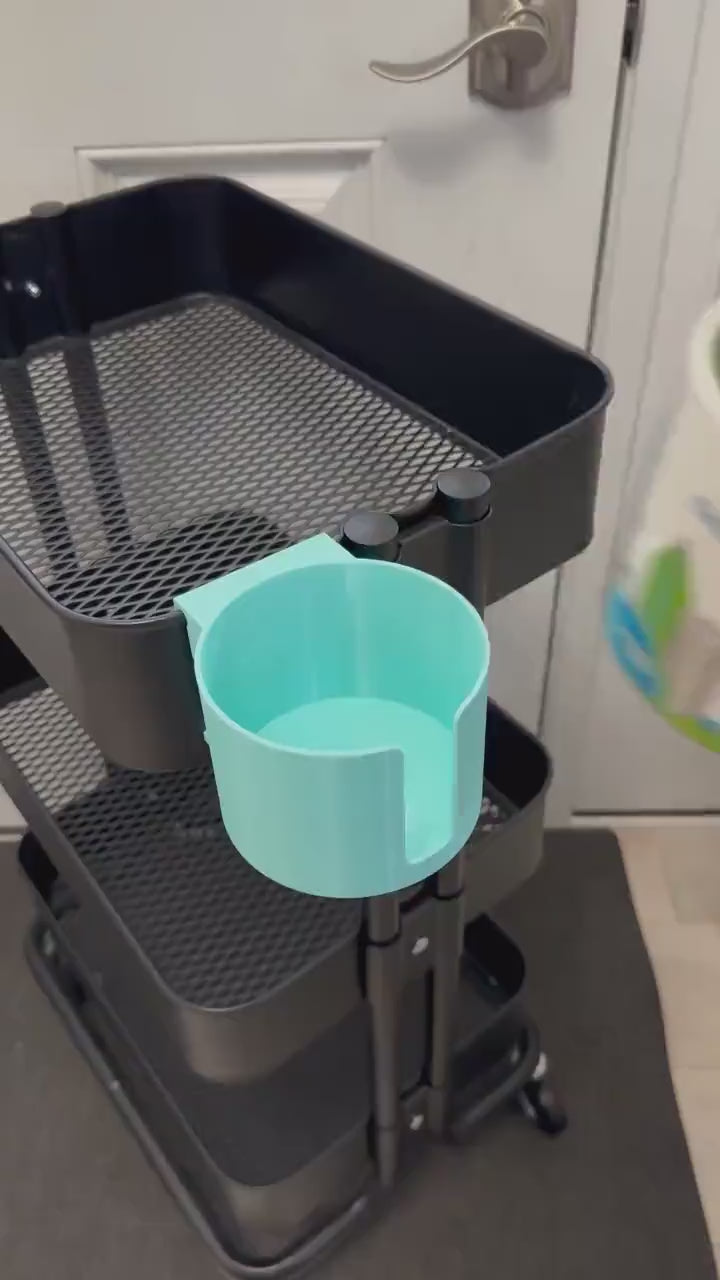 Cup and Mug holder for the IKEA RASKOG Utility Cart, 2 sizes, 30+ colors