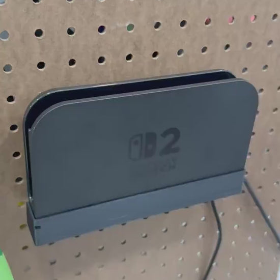 Switch® 2 Dock Holder Shelf for 1/4” Pegboard – Wall Mount & Gaming Organizer