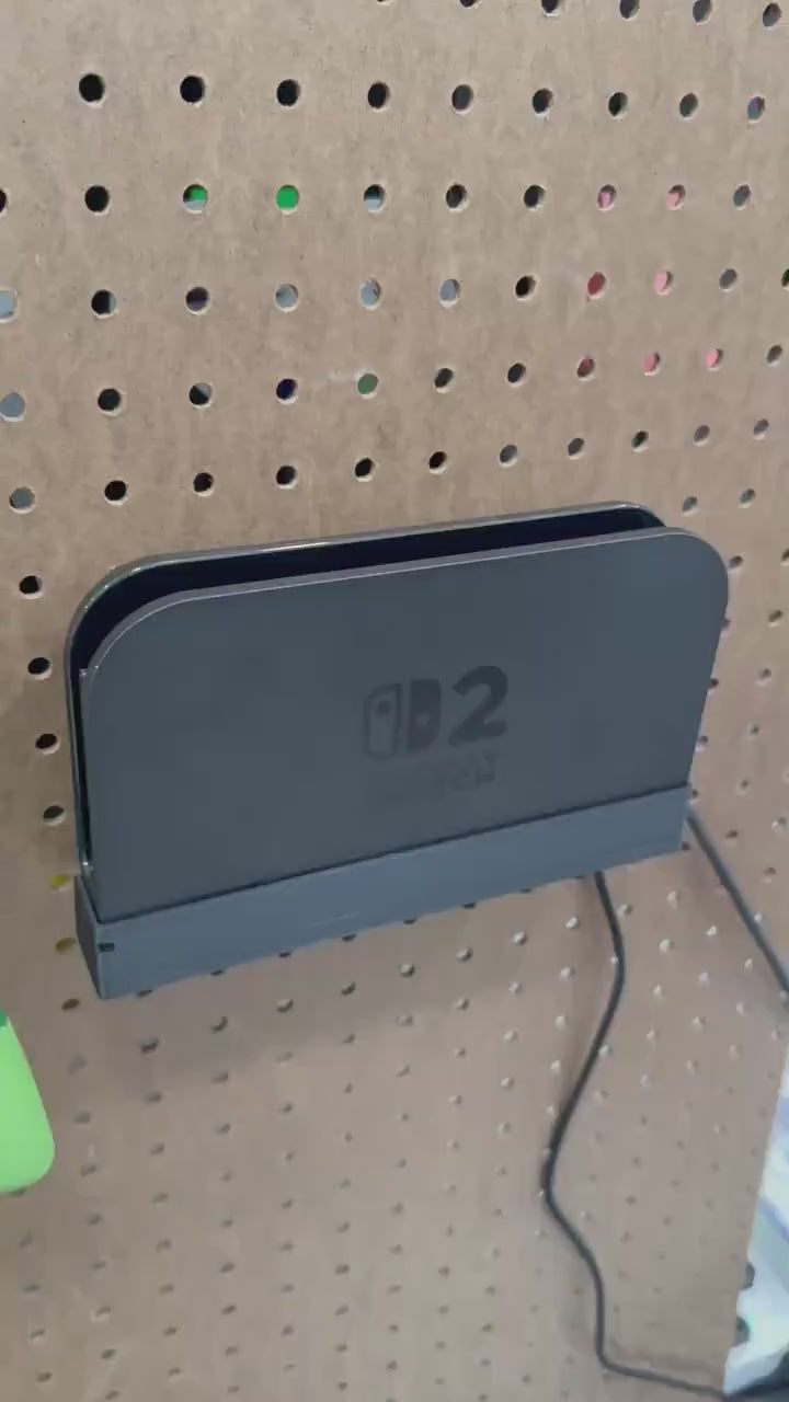 Console Dock Shelf for 1/4" Pegboard - 3D Printed Wall Mount for Switch 2 Generation Docks - 30+ Colors