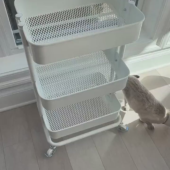 RÅSKOG Laptop Cart Shelf - 3D Printed PETG Clip-On Stand for IKEA Utility Carts - Mobile Office, Standing Desk