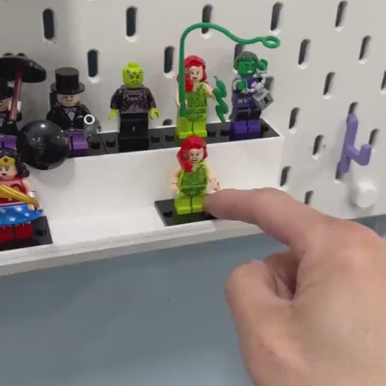 LEGO Minifigure display shelf for IKEA SKADIS pegboard