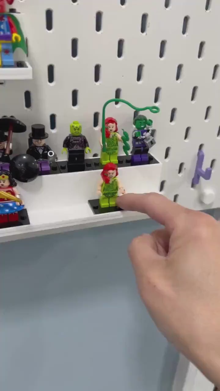LEGO Minifigure display shelf for IKEA SKADIS pegboard