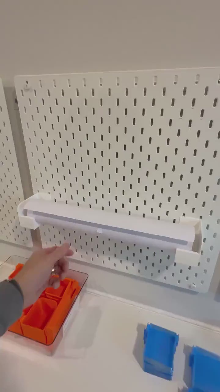 Paper Roll Holder for IKEA SKADIS pegboard (up to 2.6" diameter rolls)