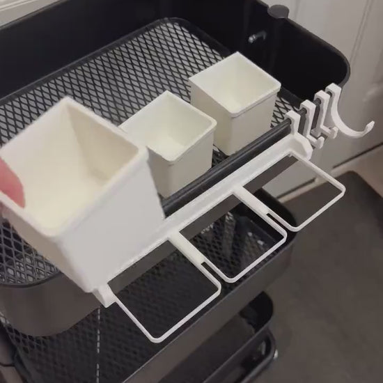 IKEA SKÅDIS 3-Bin Organizer for Pegboard or Råskog Cart - 3D Printed Drop-In Removable Bins - Crafts, Sewing - 30+ Colors