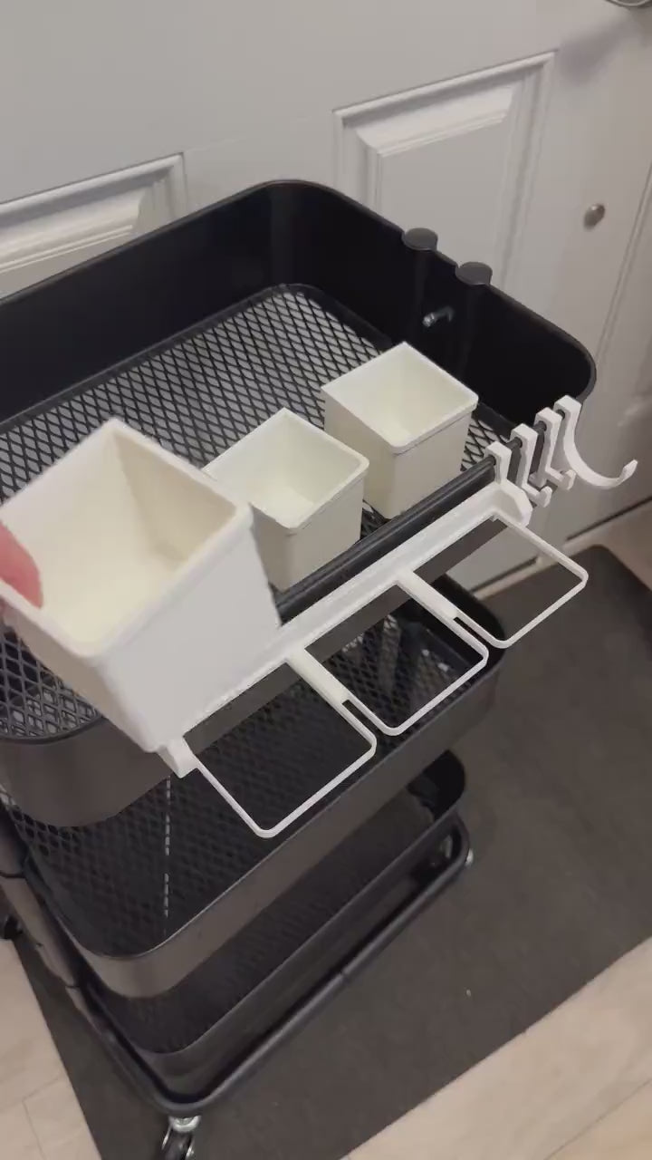 IKEA SKÅDIS 3-Bin Organizer for Pegboard or Råskog Cart - 3D Printed Drop-In Removable Bins - Crafts, Sewing - 30+ Colors